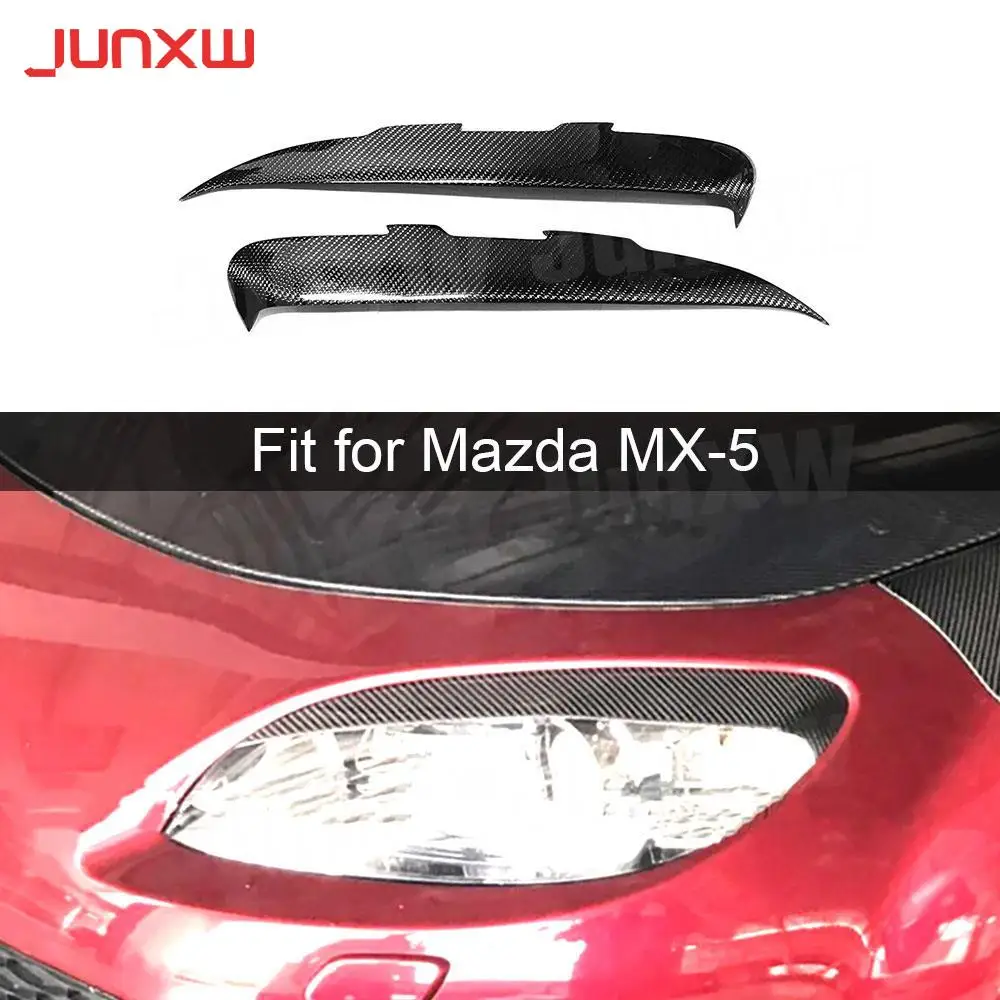 

Carbon Fiber Car Front Bumper Foglamp Eyelid Eyebrow Trims for Mazda MX-5 MX5 Miata 2009-2012 Headlight Eyelid Eyebrow Styling