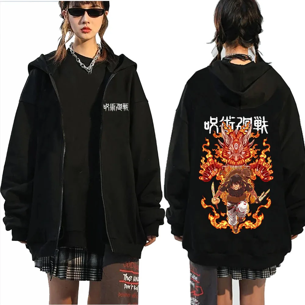 

Fushiguro Toji Jujutsu Kaisen Zipper Hoodie Anime Man Women Pullovers Tops Harajuku Hip Hop Streetwear