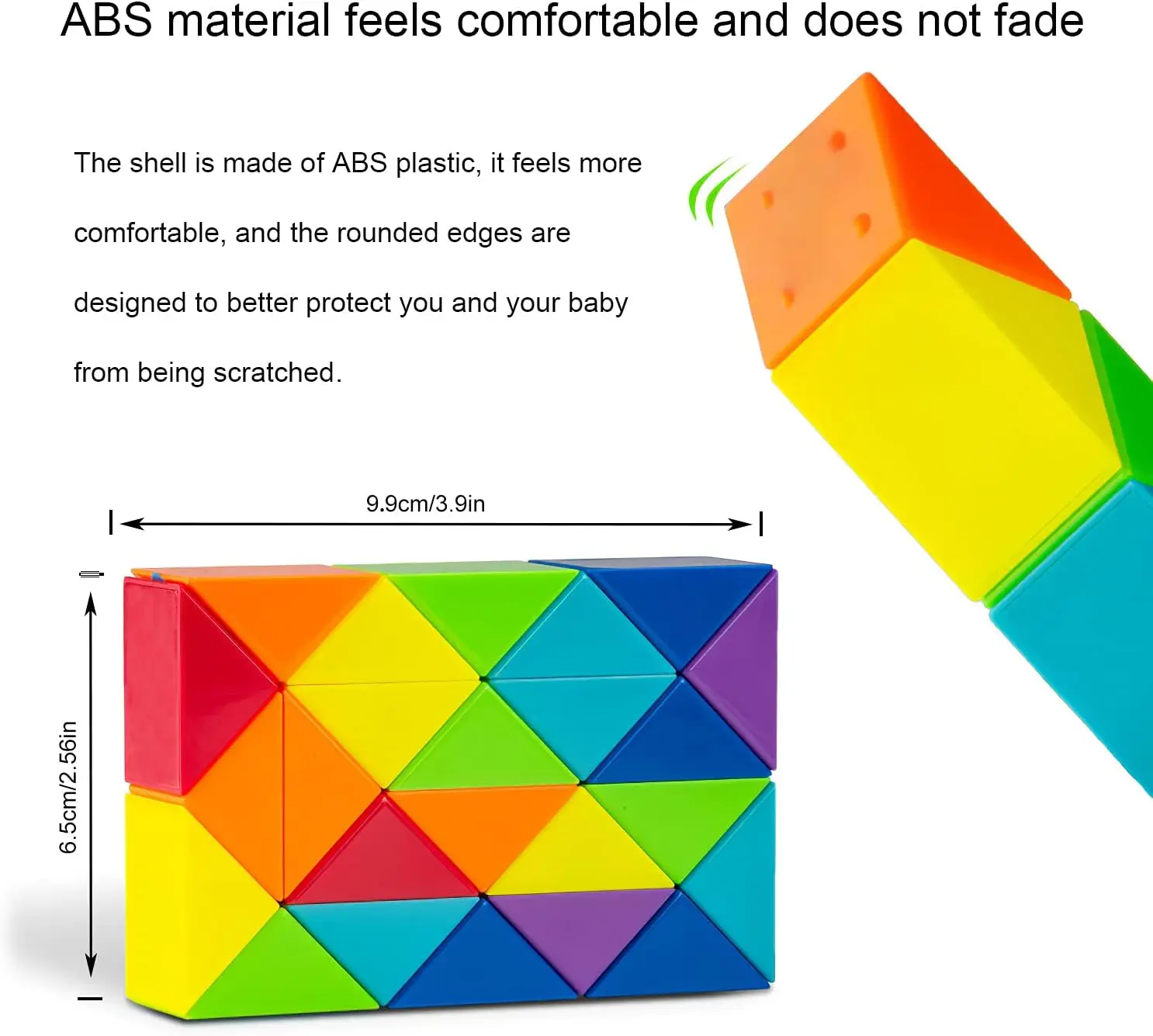 Snake Cube Puzzles Twist Toys Large 24 Wedges Sensory Toy Brain Teaser Fidget Toys Magic Snake Cube Gift for Kids Adults Party 4