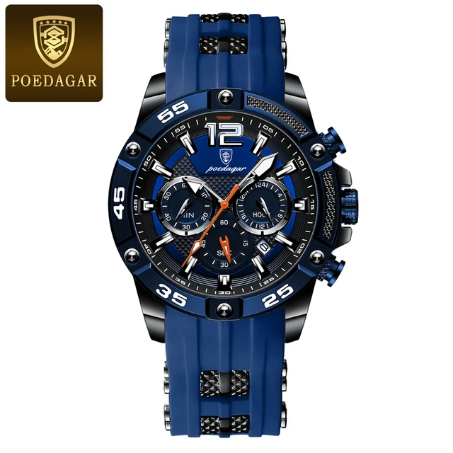 Montre Homme Sport Élégante POEDAGAR - Acier Inox - Étanche 3ATM - Édition Limitée