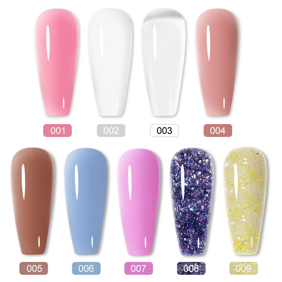 LIMEGIRL 15g Gel per estensione unghie solido Gel UV per fototerapia a mano antiaderente Gel per costruzione rapida Suggerimenti per unghie Nail Art Prolungare il gel per unghie - immagine 2