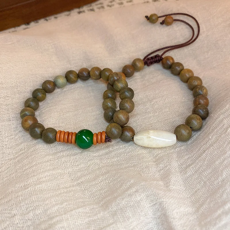 

Retro Ethnic Style Ebony Bodhi Rosary Bracelet String Beads Adjustable Bracelet for Women