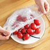 100pcs Disposable Food Cover Plastic Food Bag Elastic Wrap Food Lid Bowl Dish Covers Shower Headgear Cap Kitchen Accessories 4