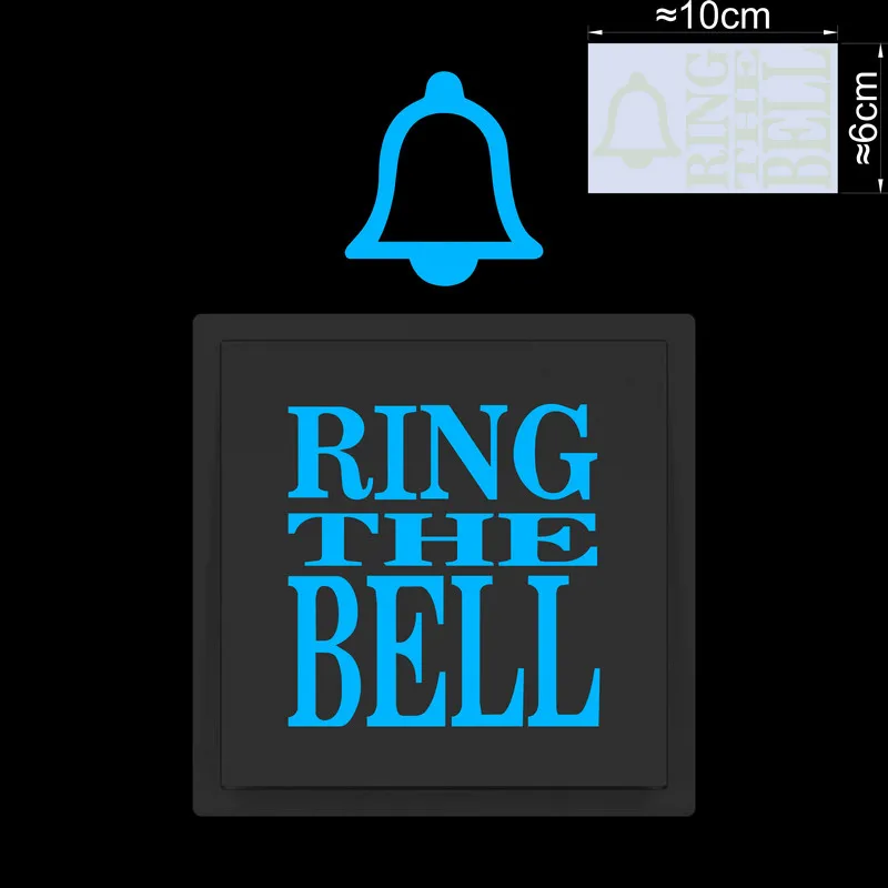 Description Picture 5 of itemRing the Bell Open Door Sign Glow Stickers Doorbell Marking Luminous Stickers Shop Decor Home Decoration Decal