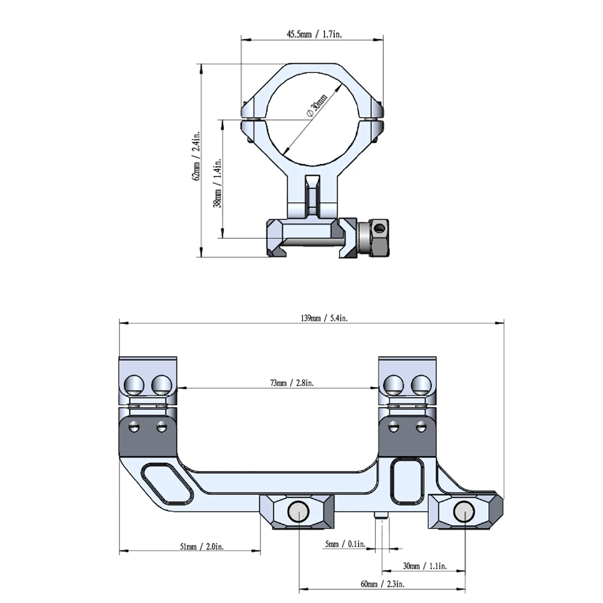 Montaggio Offset 45° BigTron - Adattatore Per Guide Picatinny/Weaver 20mm - Foto 11