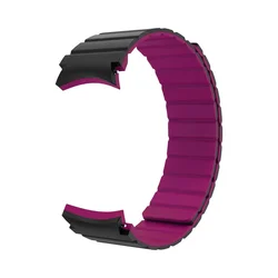 Seamless Silicone Magnetic Watch Strap for Watch7 6 5 4 series (Black burgundy)