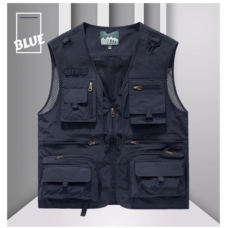 YGTOF 14 Pockets Men Summer Hot Sale US Tactical Multi-pocket Mesh Outdoor Vest Men Photography Camping Fishing Safari Tool Waistcoat_voghion.com