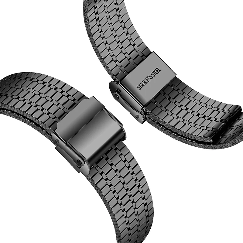 Stainless Steel Seven-Bead Strap with Double Safety Buckle