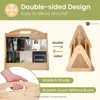 Double-Sided Montessori Bookshelf for Kids, Rattan Book Shelf for Kids Rooms, Nursery Book Shelves, Toddler Bookshelf 4