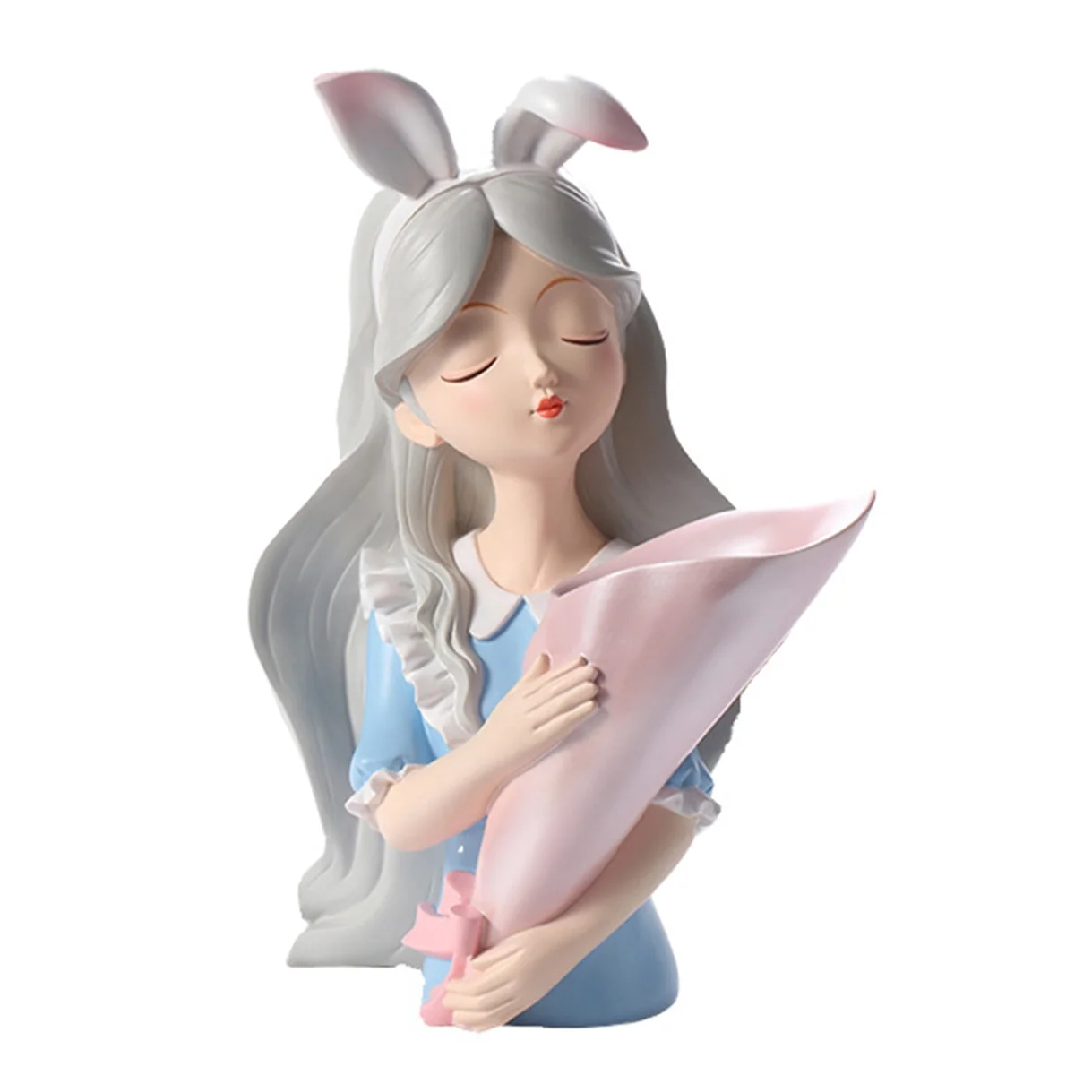 

Статуя для девочки, искусственная смола, поднос для хранения в гостиной, цветочные вазы, украшение для гостиной, 22x32 см