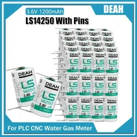 100PCS LS14250 14250 R6 1/2 AA 3.6V Lithium Battery With Pins For PLC CNC Electric Equipment Touch Screen Water Meter Batteria 1