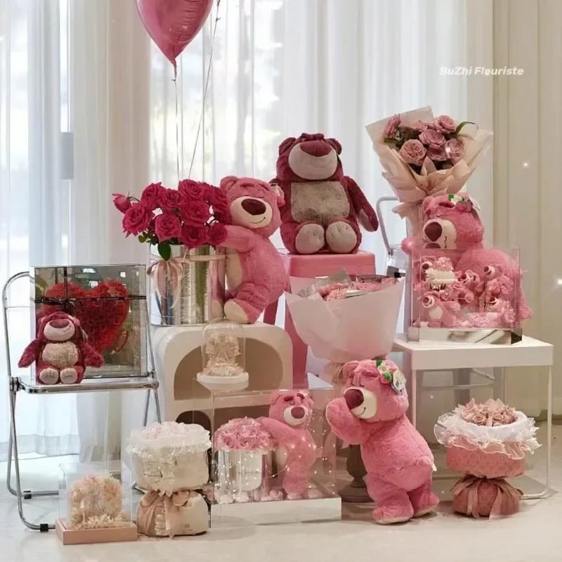 

Романтическая креативная Милая вечная роза Disney Lotso, розовый букет мыльных цветов, плюшевая кукла, подарок на день рождения, наряд на День святого Валентина