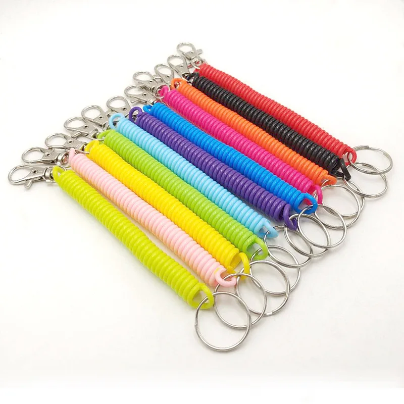 PlasticStretchyElasticRetractableKeychainWristSpringCoilSpiral