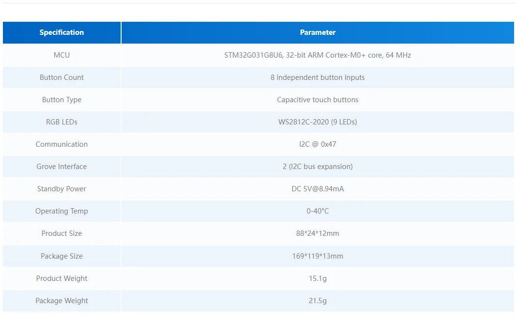 Official Byte Button Unit wf 8x Buttons(STM32G031)