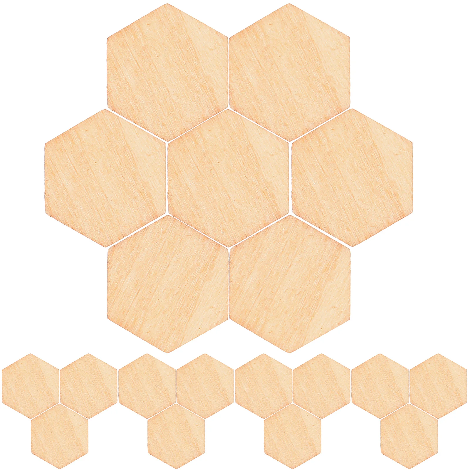 

12.5MM Beech Wooden Hexagonal Pieces Ornaments Wood Decoration Madera Ornaments Embellishment DIY Crafts Decorations