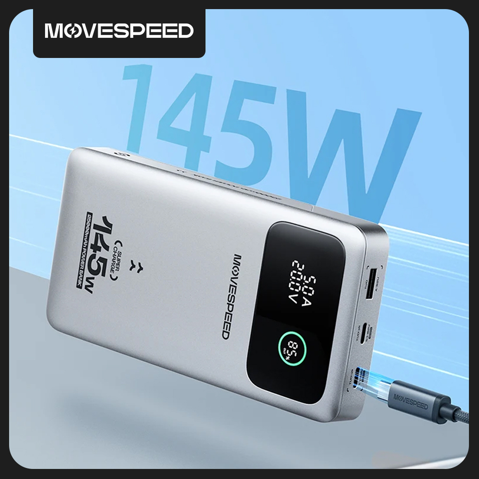 MOVESPEED M25 Pro 140W Power Bank 25000mAh PD3.1 USB-C Fast Charge Portable External Battery for MacBook Lenovo HP Dell Laptop