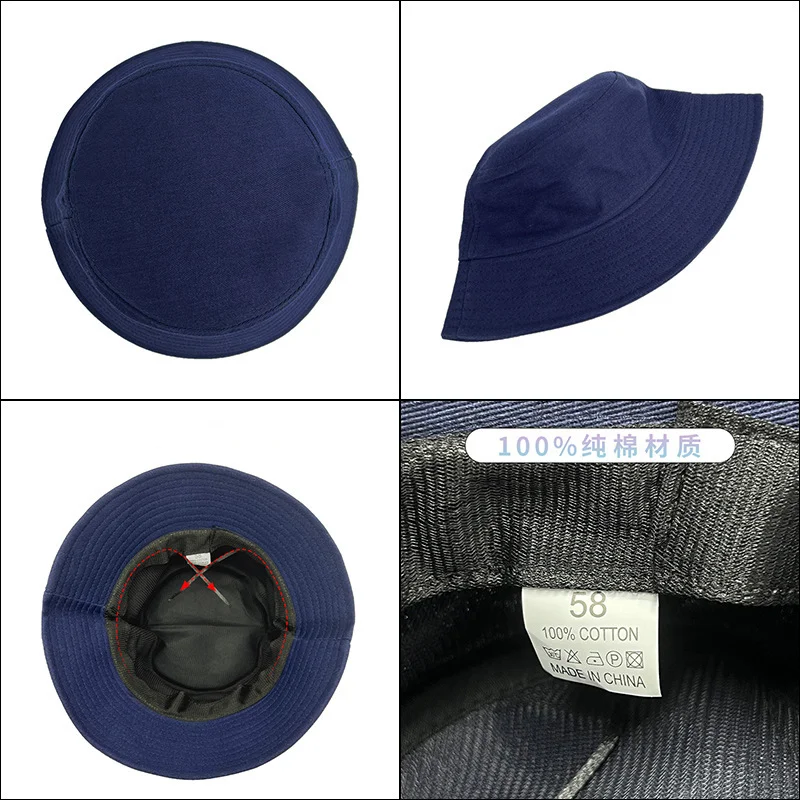 DIY Print Embroidery Bucket Hats Fisherman Cap Basin Caps Panama gorros Cotton Sun Hats