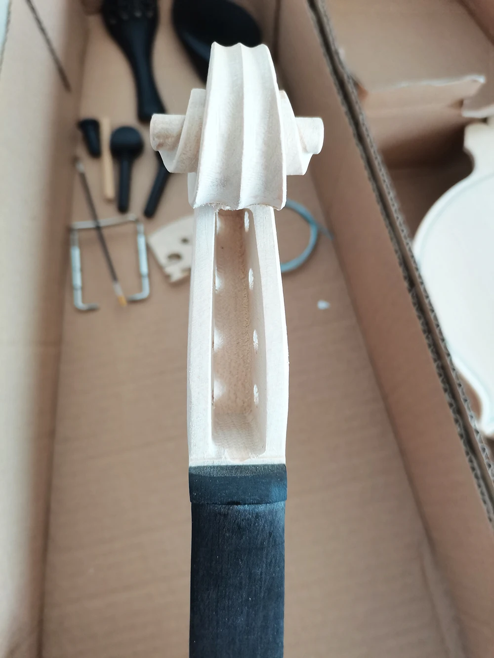 Maple violin white embryo unfinished white wood violin 4/4 3/4 1/2 1/4 solid wood DIY violino Ebony jujube accessories