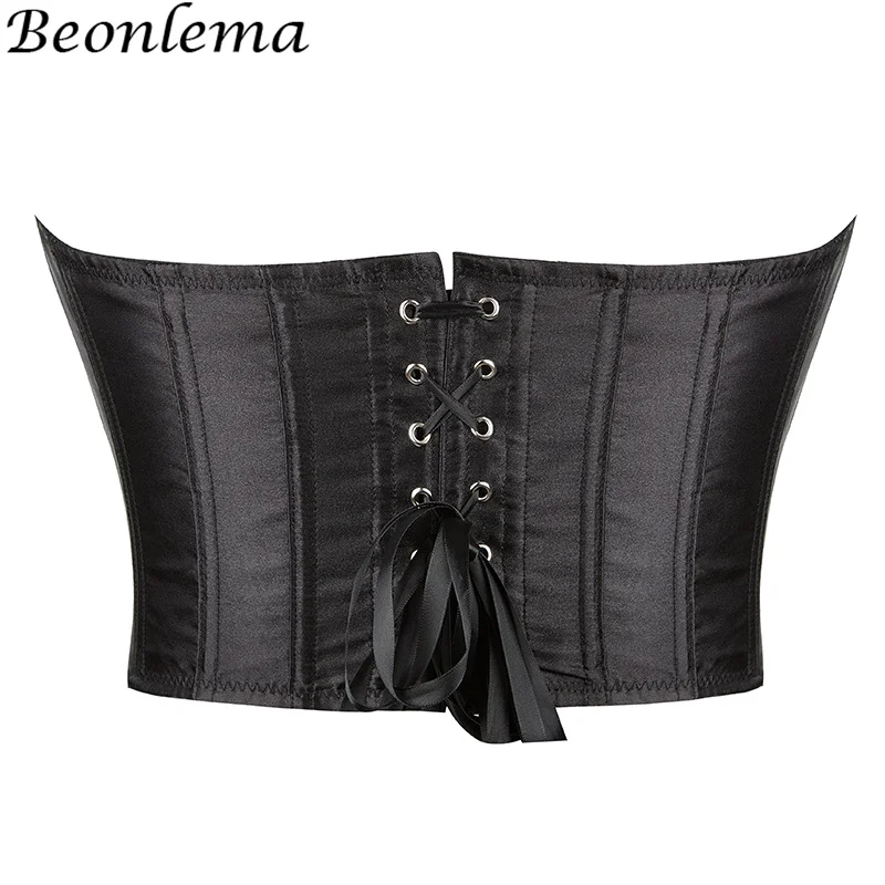 Women'S Intimate Fashion Black Gothic Corset Mujer Waist Trainer Body Shaper Slimming Belt Side Zipper Bustier Top