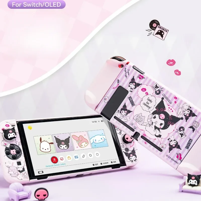 

Sanrio My Melody Switch Protective Case Kuromi Cinnamoroll NS OLED All-inclusive Anti-fall Hard Shell Game Console Accessories