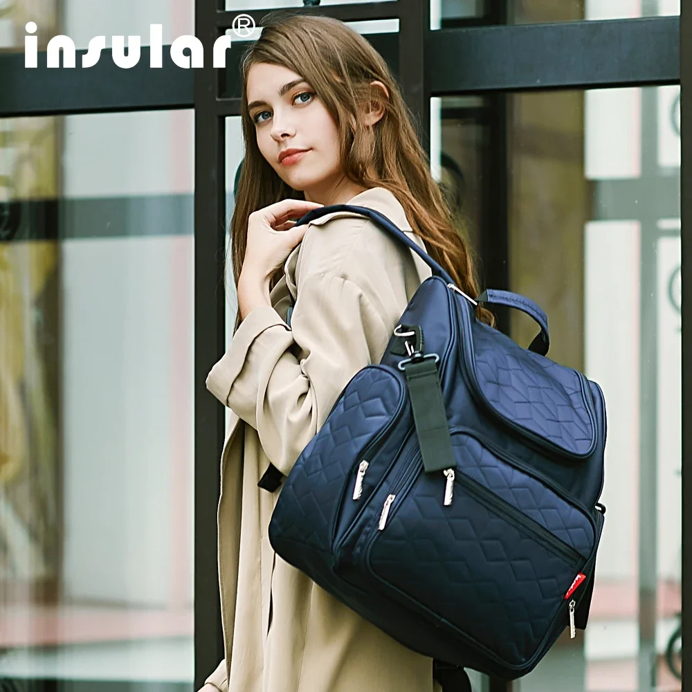 Insular Mochila Pañalera Maternal Gran Capacidad para Cochecito, Incluye Cambiador - Image 3