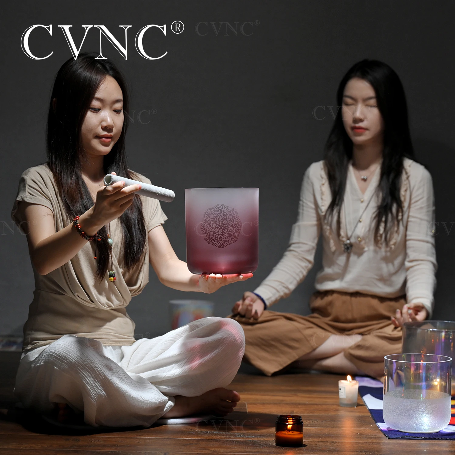 Sound healing quartz bowl