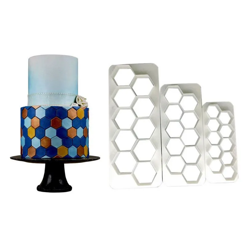 Clay Cutter Hexagon/Round/Square/Scales/Morocco Geometric Shape Plastic Cutting Mold 3pcs