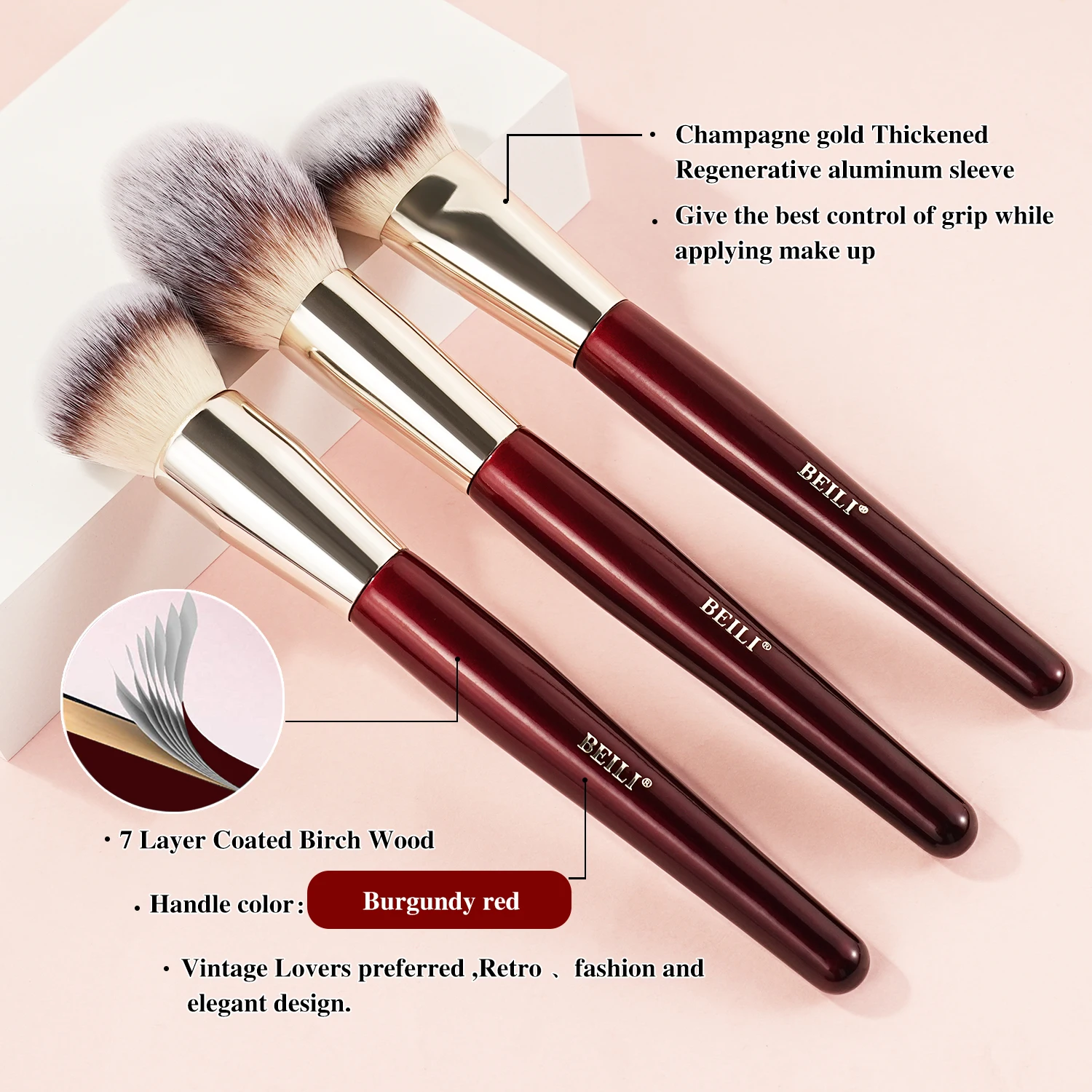 BEILI 전문 메이크업 브러쉬 9/15/30Pcs 파운데이션 컨투어 아이 섀도우 블렌딩 합성 헤어 화장품 브러쉬 세트