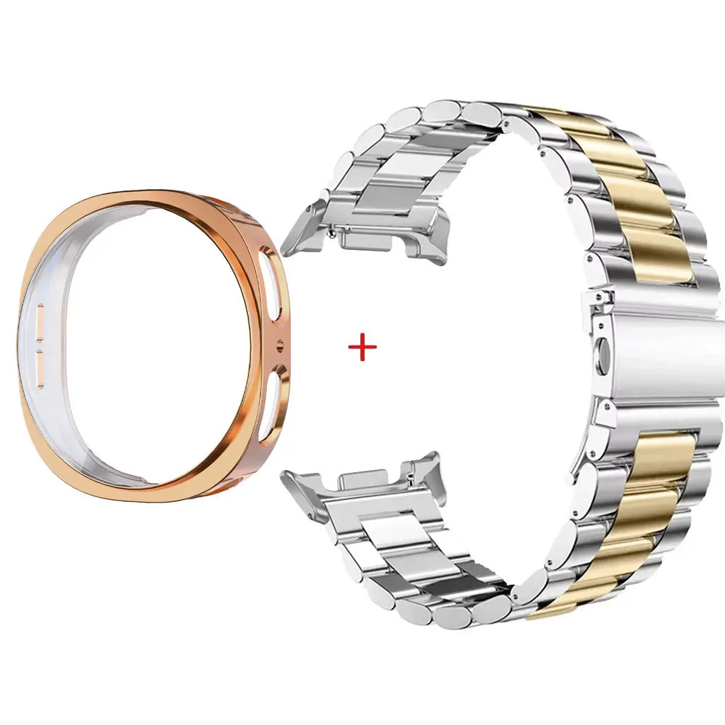 Luxury Stainless Steel Metal Strap with Full Coverage Case - Premium Bracelet Accessory