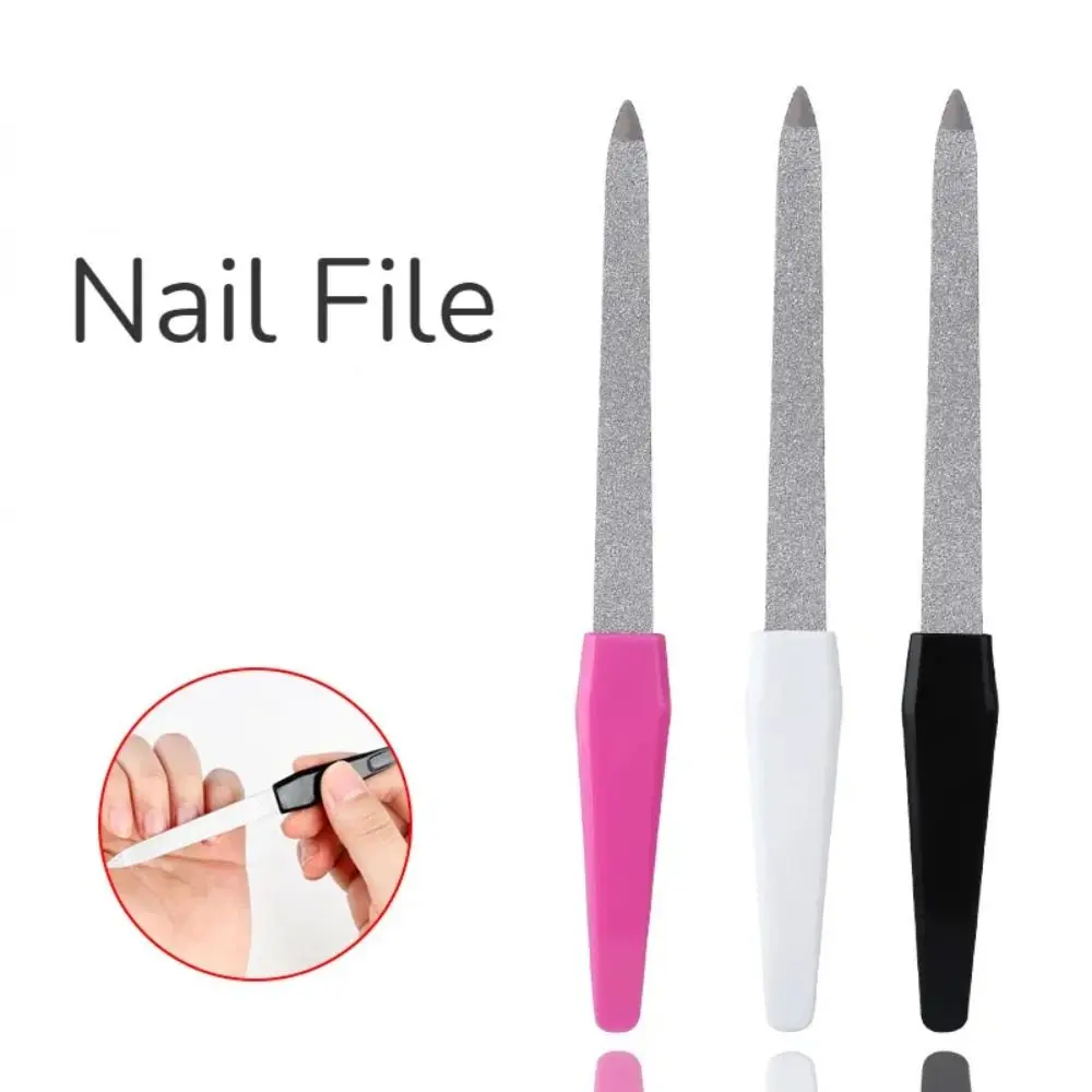 

1PC Double Sided Nail Files Stainless Steel Nail File Buffer Grinding Rod Sanding Manicure Pedicure Scrub Nail Art Tools