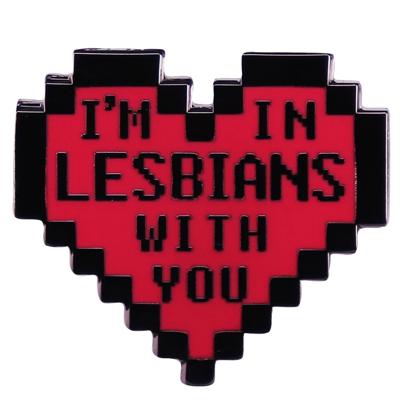 B1364 I’m in lesbians with you Rainbow Heart Brooch Enamel Pins Clothes ...