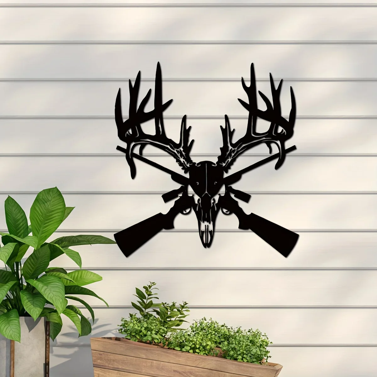 

1pc Metal Deer Skull And Sign , Metal Man Cave Sign,Garage Sign,Hunting Decor,Metal Deer Skull,Gift For Him