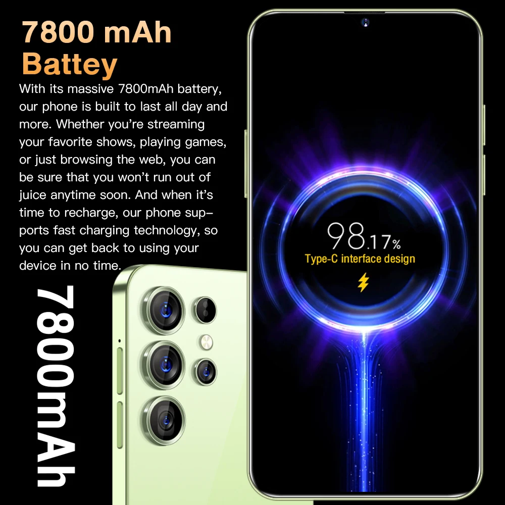 S24 Ultra Mobile Phones 7.3 HD Screen SmartPhone Original 22GB+2T 5G Dual Sim Celulares Android Unlocked 108MP 7800mAh S23 Ultra