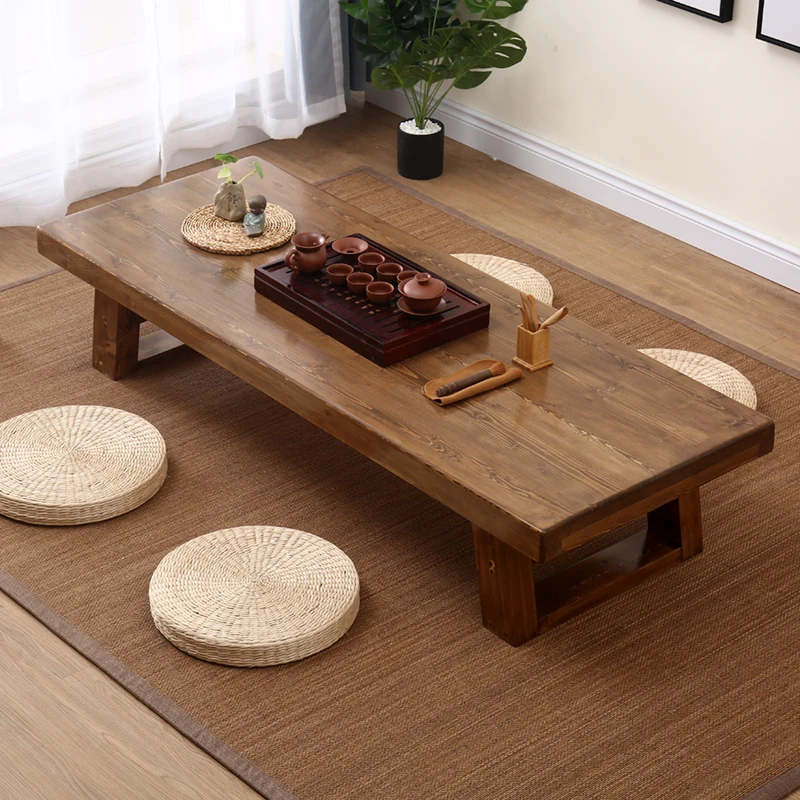 Table Basse Et Tabouret Zen Japonais, En Bois De Pin, Taille Combinée  2022x60x35cm, Table Classique Pour Balcon, Baie Vitrée, Nouvelle Collection  160 - Tables Basses - AliExpress