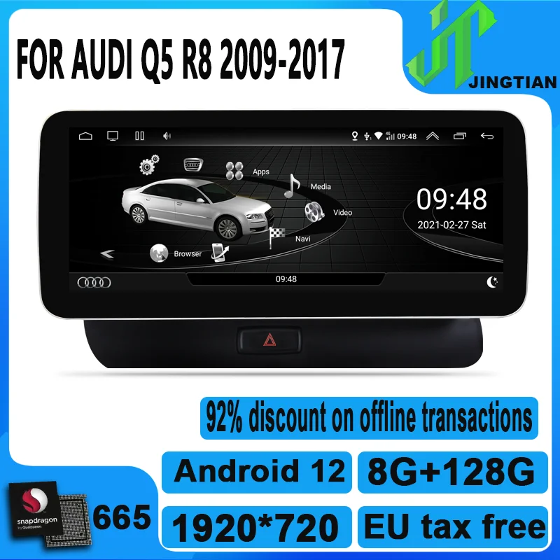 Jingtian Car Navigation Multimedia Radio Video Player For Audi Q5 Q5l