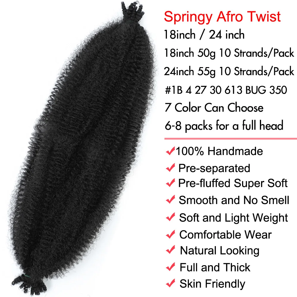 Springy Marley Twist Crochet Braids Hair Afro Kinky Curly Hair Braids for Distressed Faux Butterfly Locs Crochet Hair Synthetic 2