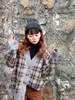 Thiened Knitted V-Ne Plaid Long Sve Cardigan Outerwear Autumn Winter New Sle Korean Artistic Retro Love Ball Series