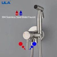 ULA Bidet Faucet Stainless Steel Portable Toilet Bidet Sprayer Set Toilet Faucet Hygienic Shower Hot Cold Water Shoer Head 1