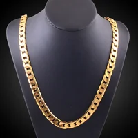 Special offer 18K gold Necklaces 925 Stamp Silver color Classic 8MM sideways chain for Men woman fine Jewelrys Wedding party 2