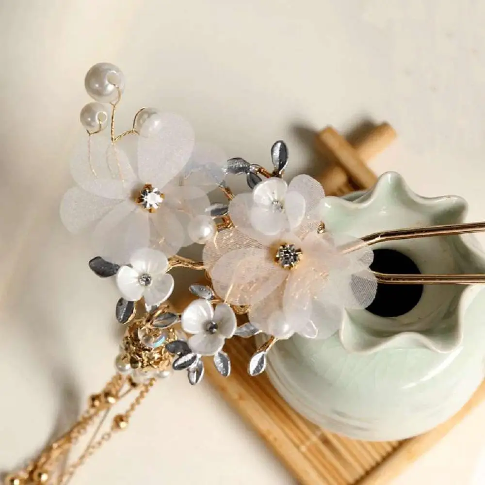 

Women Tassel Flower Rhinestone Headwear Hair Jewelry Hairpin Hair Stick