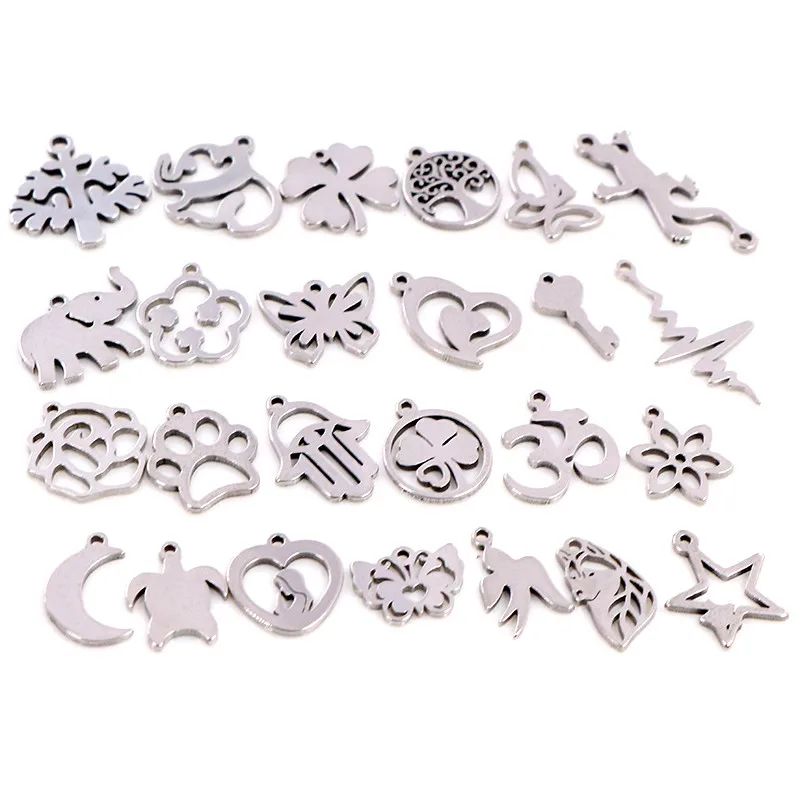 30 teile/los Kein Verblassen Charms 316 Edelstahl Schmetterling baum herz Charme handgemachte Handwerk anhänger Schmuck Machen, DIY für halskette