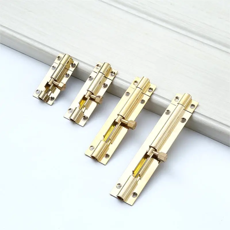 23mm Brass Door Latch Lock Solid Sliding Bolts Window Latch Hasp Home Hardware Gate Garden Toilet Safety with screw