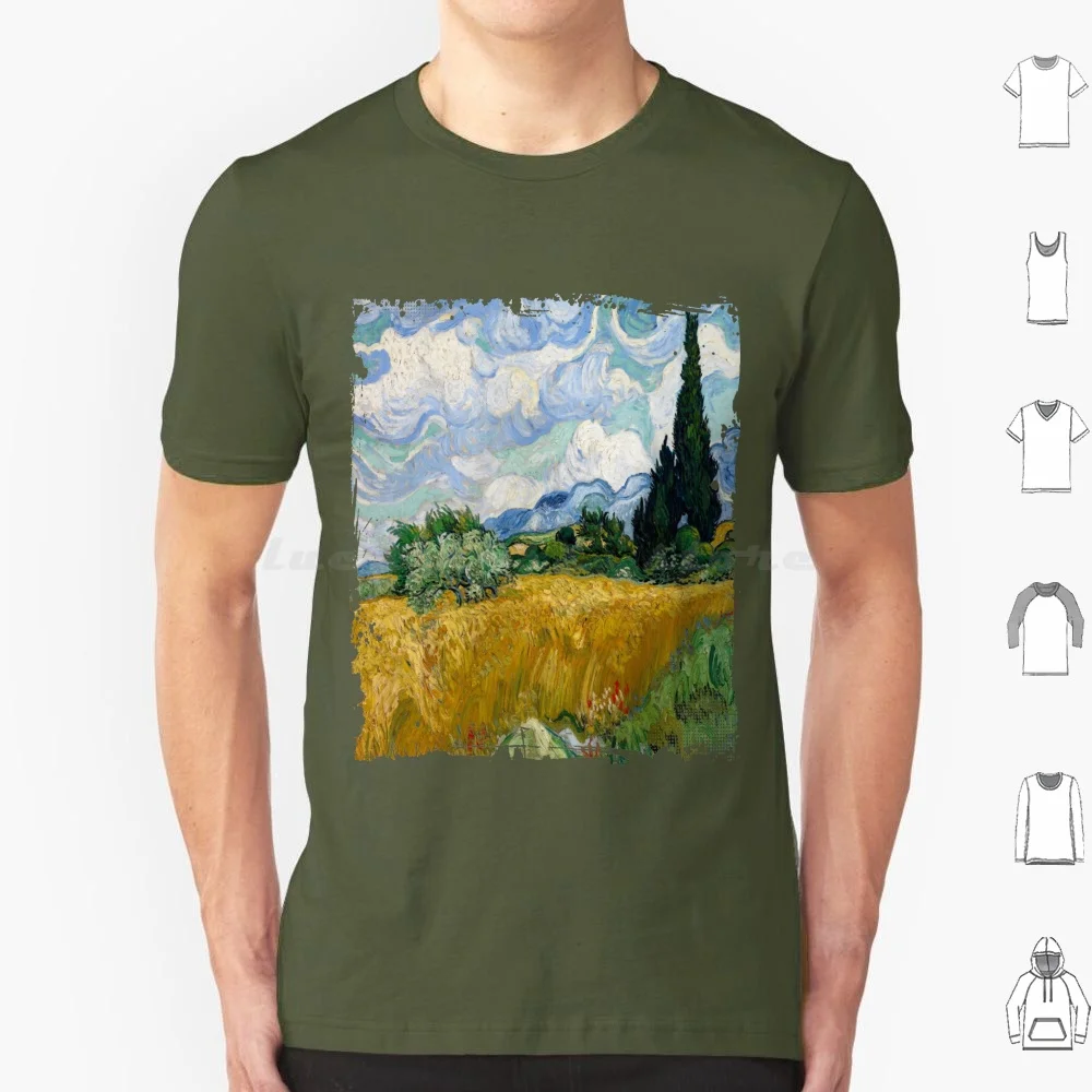 Campo Di Grano Con Cypress, 1889-Vincent Van Gogh T Shirt Cotone Uomo Donna Stampa Fai Da Te Van Gogh Cezanne Manet Kandinsky Klimt