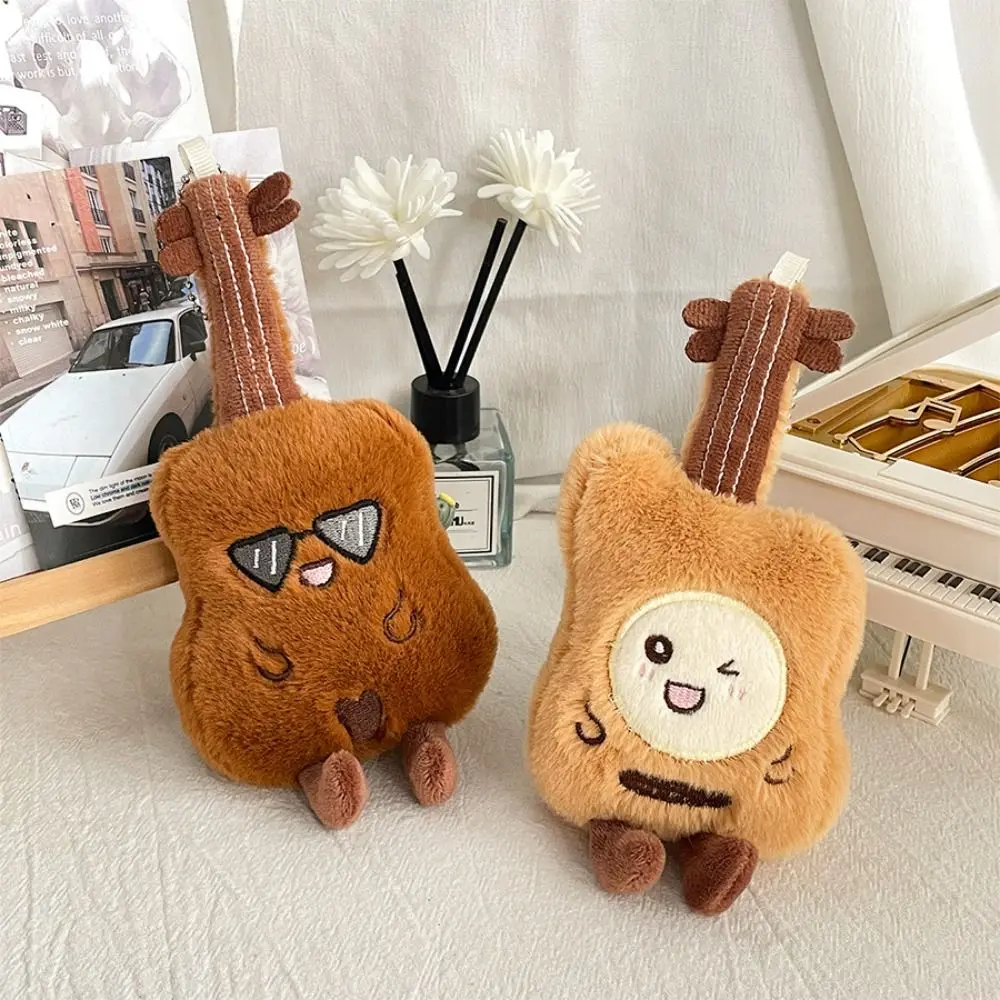 Trinket Cartoon Guitar Pendant Musical Instrument Soft Guitar Key Rings Violin Kawaii Guitar Keychain Door Key