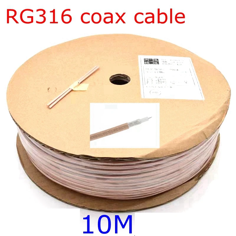 10เมตร RG-316 RG316 Coax สีขาว/สีดำ/สีน้ำตาลสายสีขาว/สีดำ/สีน้ำตาล50Ohm Low Loss 30ft Crimp Connector ส่งเร็วทองเหลือง 1