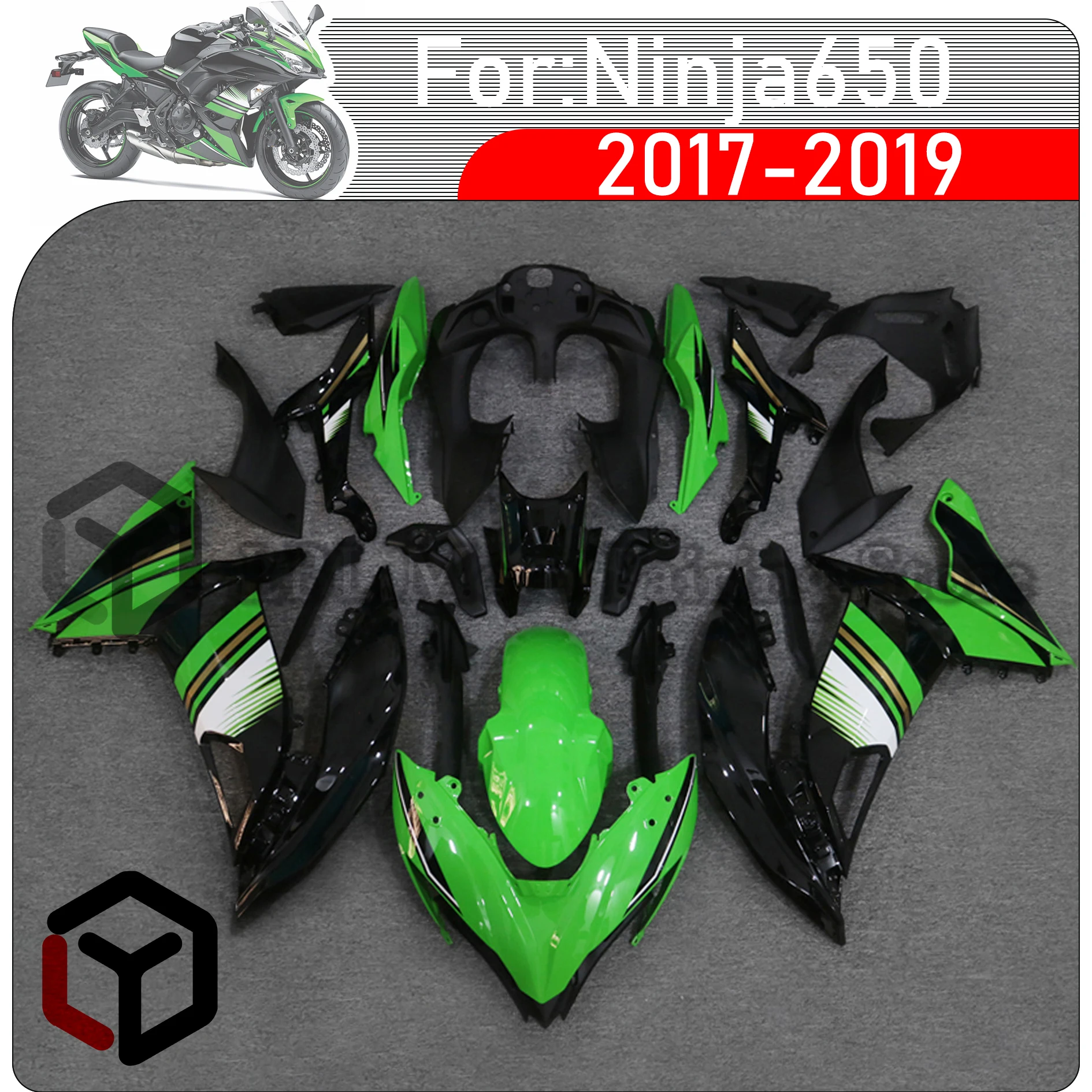 

Обтекатель ракушки мотоцикла комплект кузова спойлера для Kawasaki 650 EX650 ER6F NINJA650 2017 - 2019 ABS инъекция обтекатель кузова