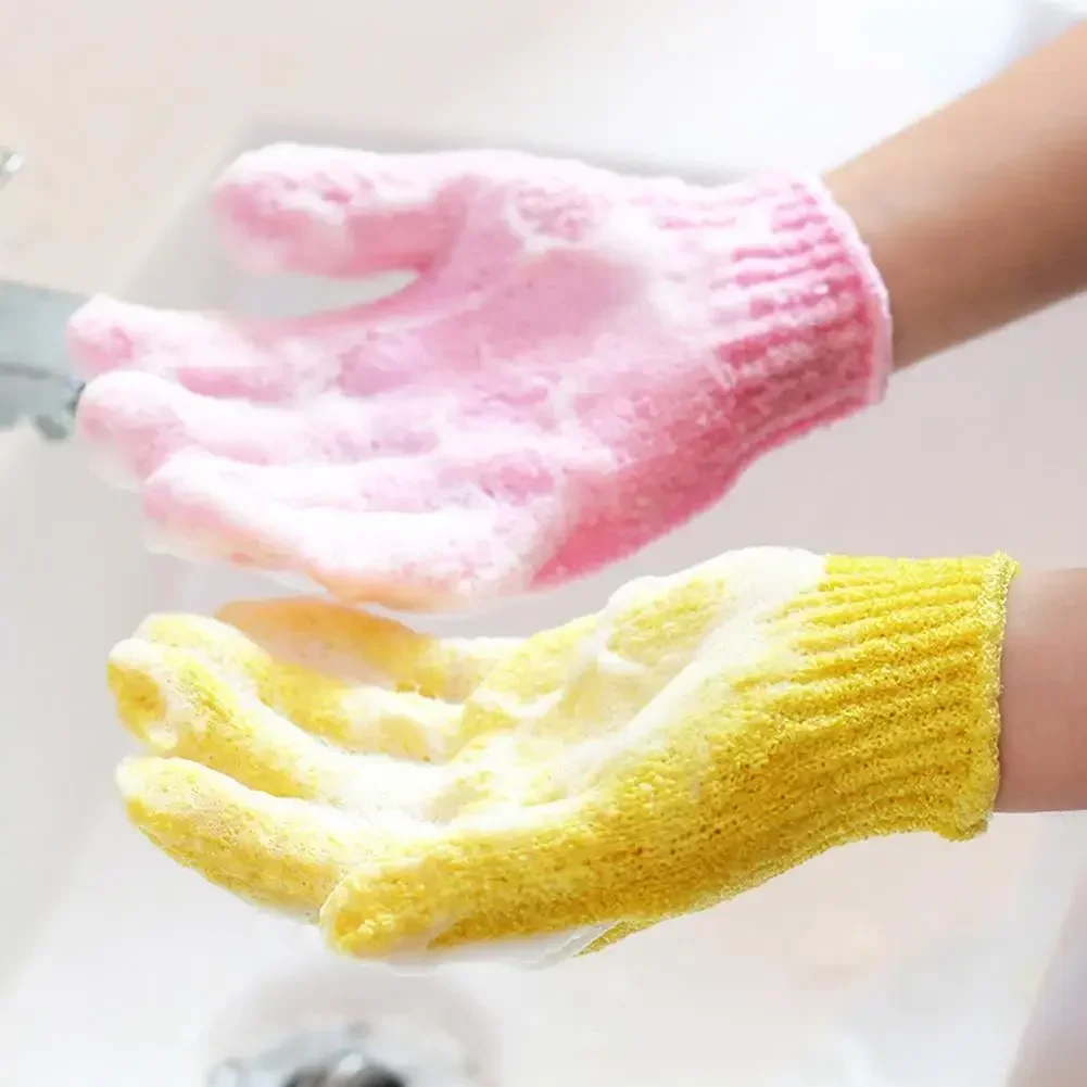 Description Picture 4 of item1pair Body Cleaning Washcloth Soft Brush Home Hotel Bathroom Shower Ball Back Scrubber Set Exfoliating Skin Towel Bath Gloves