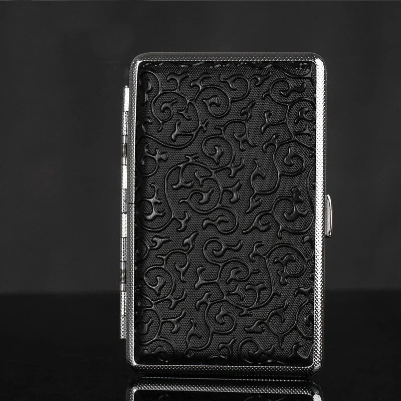 

Retro Leather Slim Cigarette Case Delicate Pattern Smoking Box Waterproof Tobacco Storage Gift for Smoker Accessories