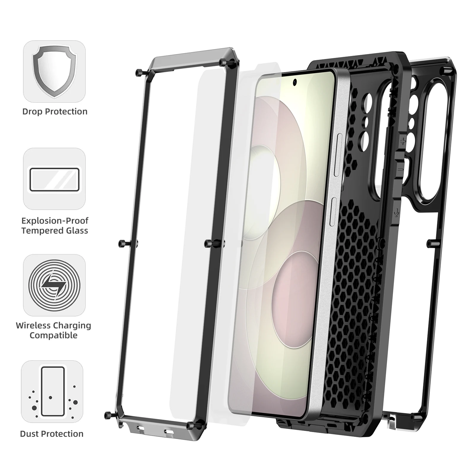 Rugged Shockproof Aluminum Alloy Phone Case