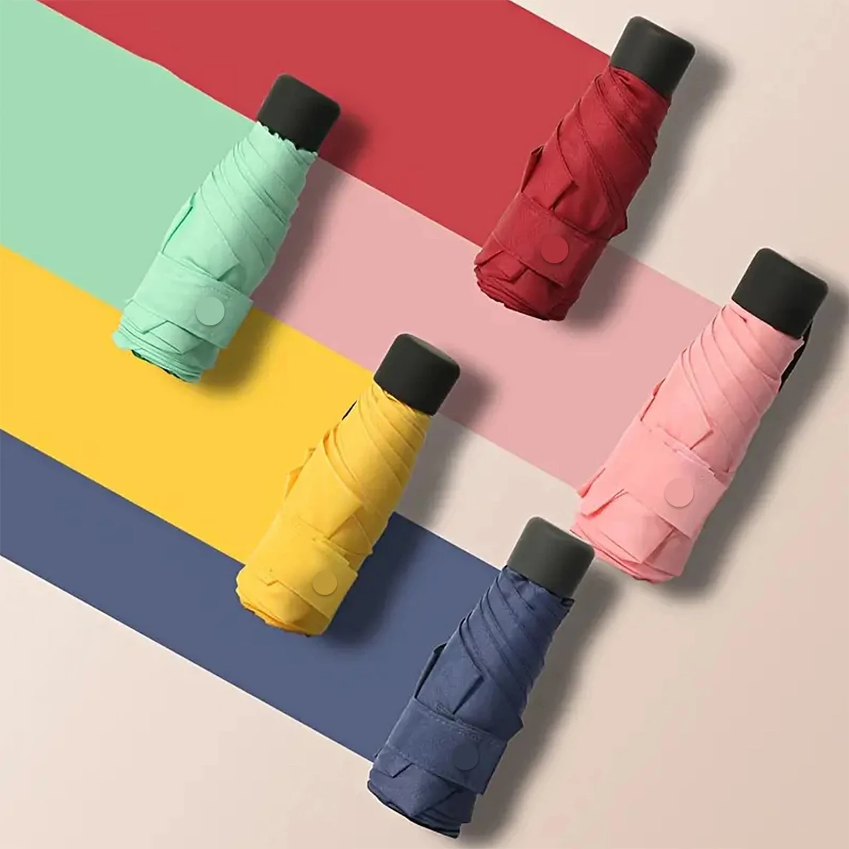 Compact Multi-Color Mini Umbrella - Portable, Durable, and High-Quality